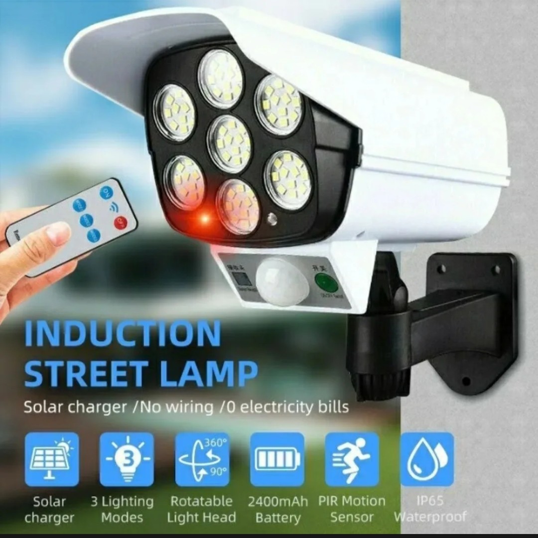 Solar Light Motion Sensor Security Camera WIRELESS monitor IP65 Waterproof 77 LED Lamp 3 Mode for Home Garden