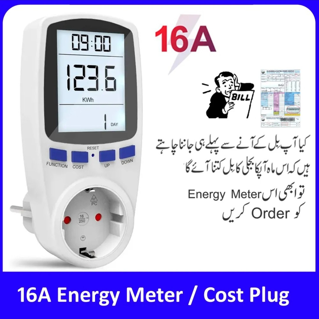 Digital LCD Power Meter Wattmeter Socket Wattage Kwh Energy Measuring Outlet 220V AC EU Overload Protection 7 Display models
