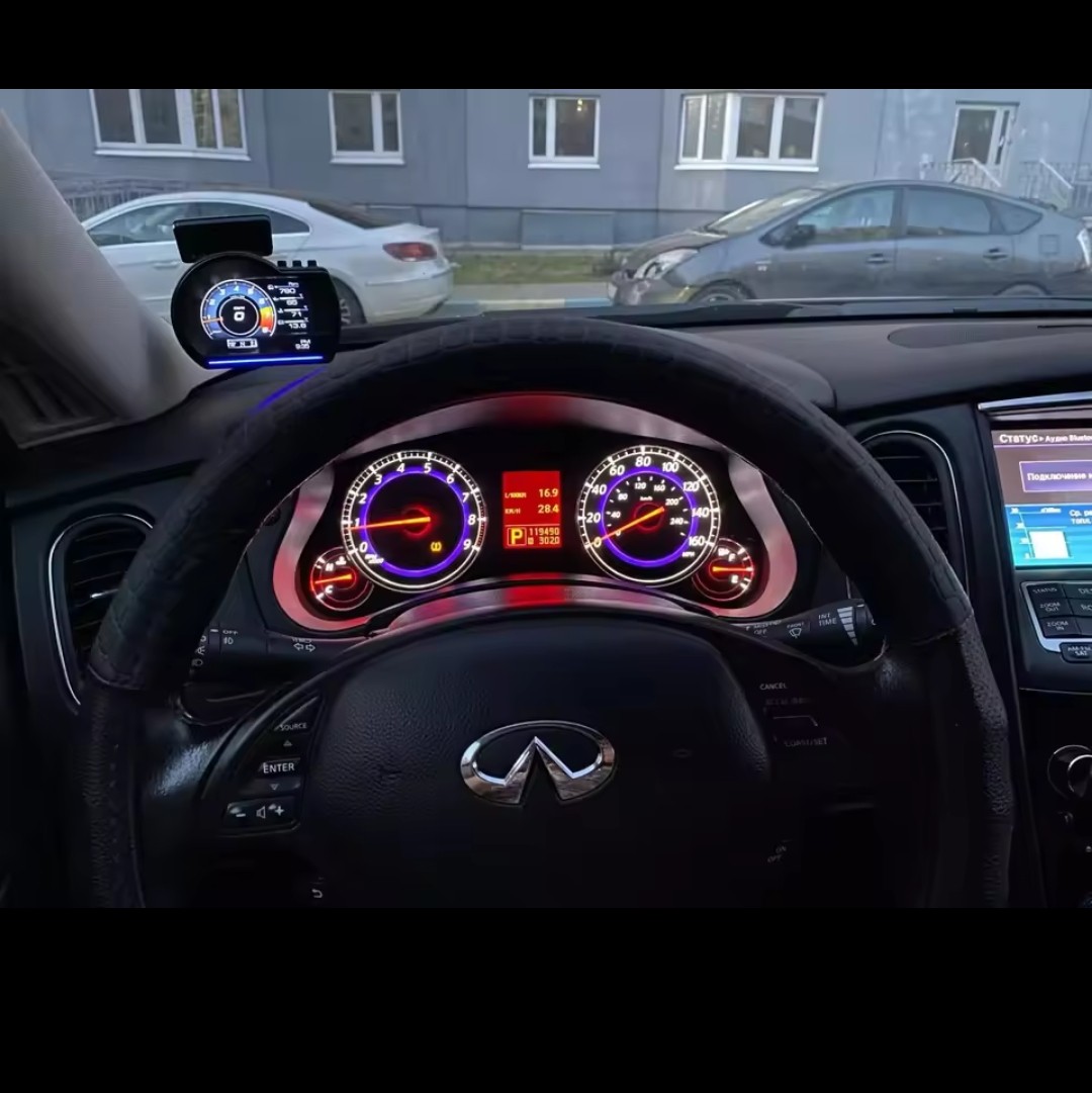 OBD2 HUD Gauge Display, Heads Up Display for Cars, Digital Speedometer, Tachometer, Water Temp Gauge, Multi-Data Smart Gauge (A500) - Image 2