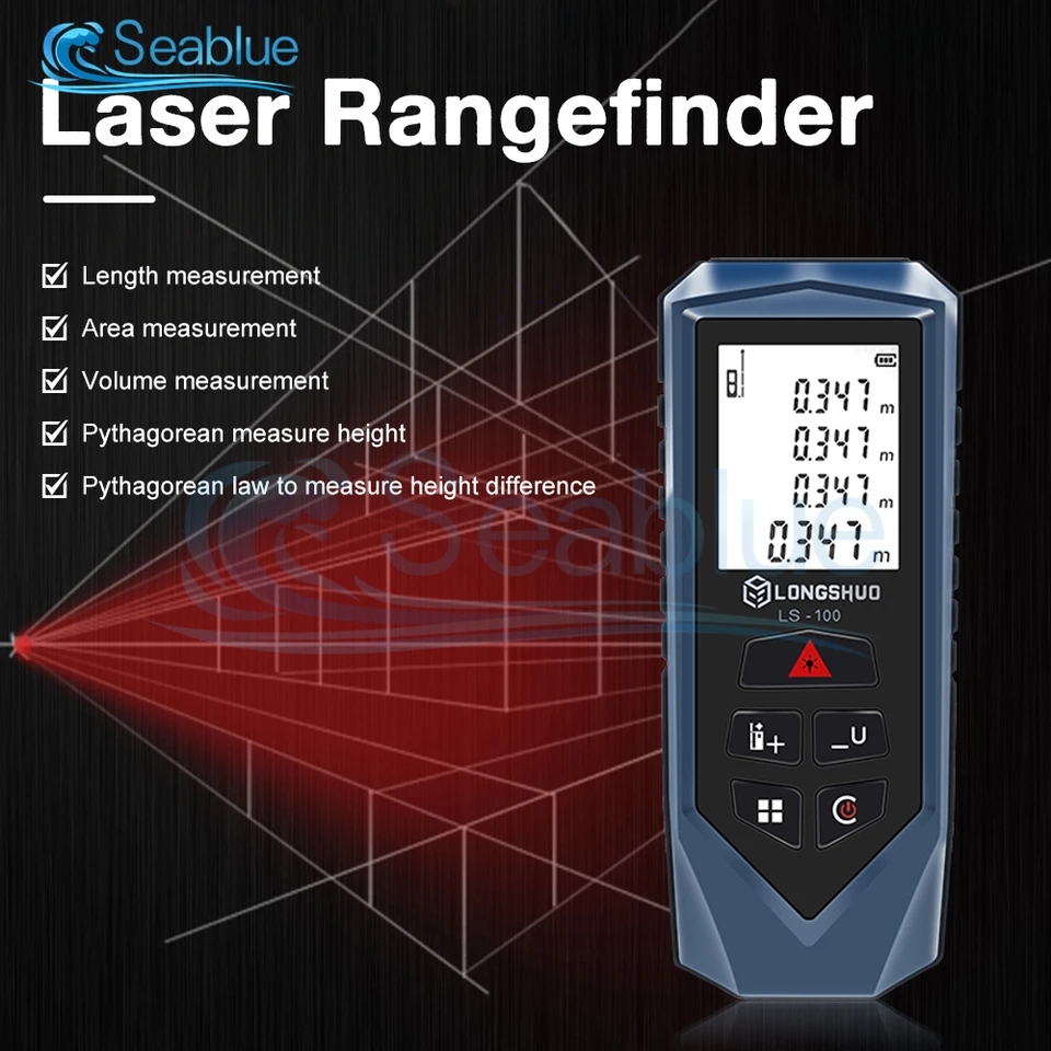 LONGSHUO Laser Distance Meter Digital 50m 70m 100m Rangefinder laser tape range finder Distance Measure Device Measuring Tool