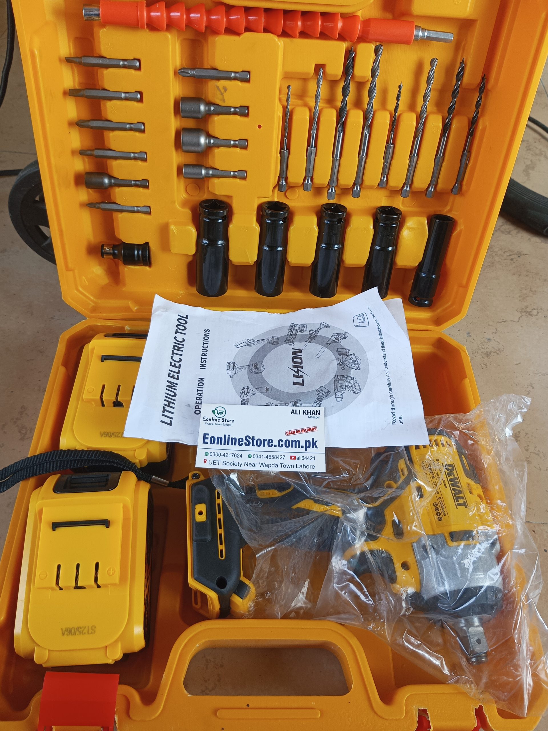 Professional Dewalt 328v 6ah 4 in 1 Heavy duty Impact Wrench Toolkit & Double batteries with Fast charger briefcase packing - Image 9
