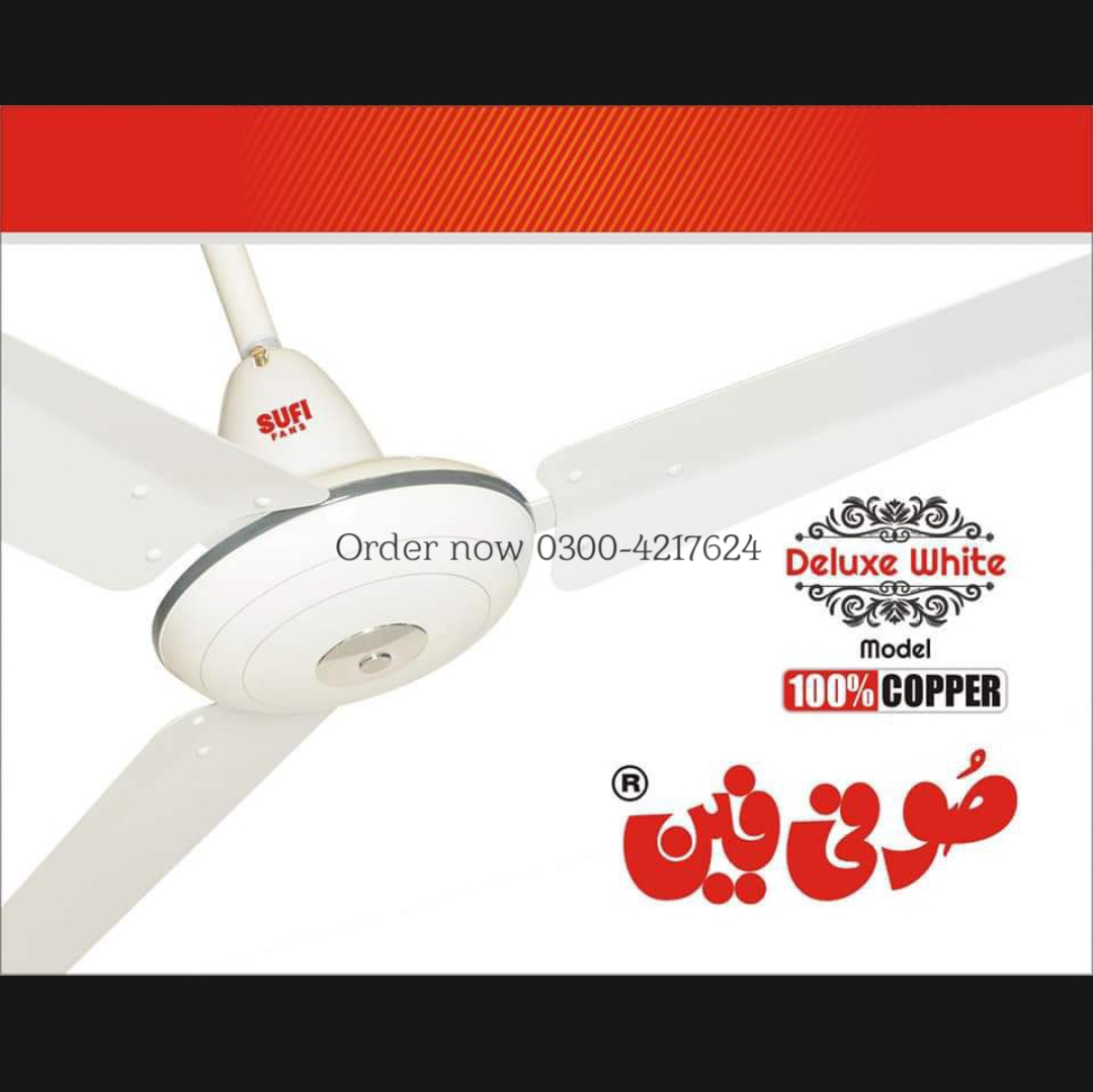 Ceiling fan full size 56" Deluxe & ECO model summer offer Sufi ceiling fan 56" Deluxe & ECO model pure silver winding