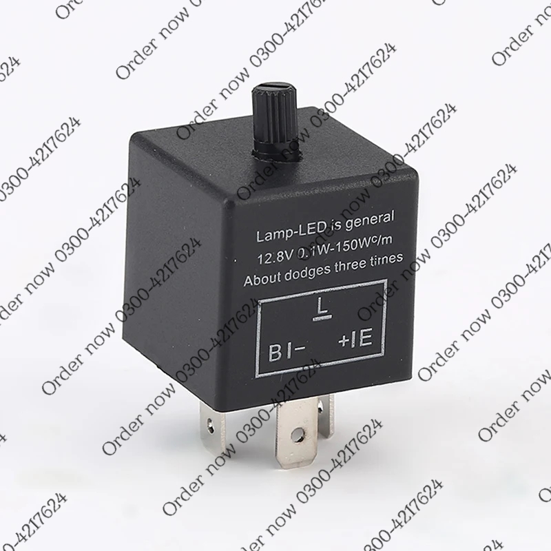 3 Pin Electronic Flasher Relay, 12V Adjustable LED Light Flasher Blinker Relay Turn Signal Light Blinker Fix for Turn Signal Indicator relay - Image 4