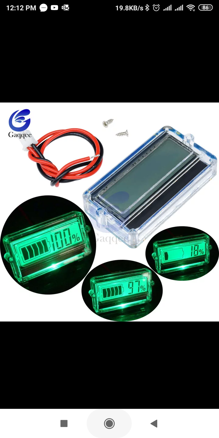 12V 24V 36V 48V LCD car Acid Lead Lithium Battery Capacity Indicator Digital Voltmeter Voltage Tester