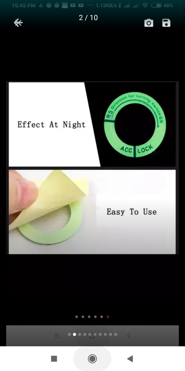 Night Luminous Car Ignition Key Ring Stickers Auto Motorcycle 3D Decals Decoration Key Fluorescent Circle