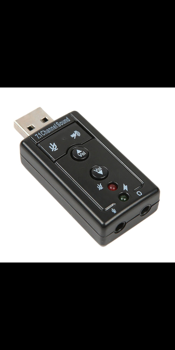 USB 2.0 7.1-Channel Virtual USB 3D Stereo Audio Adapter External Sound Card with 3.5 mm Audio and Microphone Ports, Internal Amplifier and Volume Controls