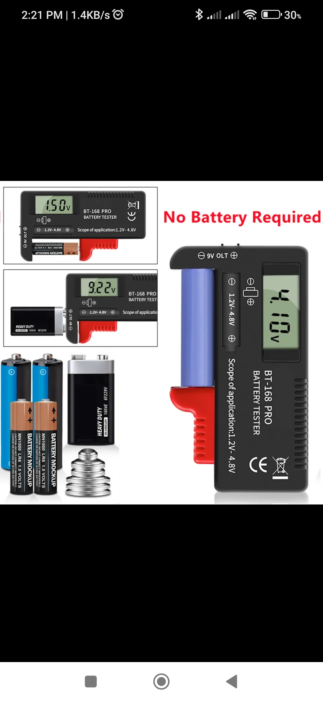 BT-168 D Battery Tester Universal Battery Checker Small Battery Testers for AAA AA C D 9V 1.5V Button Cell Batteries