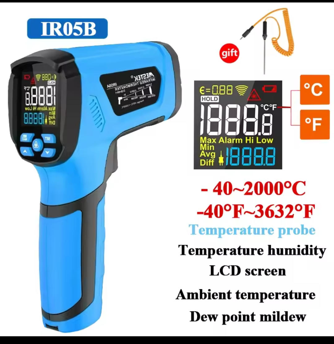 -50~2000 Degree Handheld Pyrometer Digital Infrared Thermometer Non-Contact Laser LCD Display IR Temperature Gun Instruments