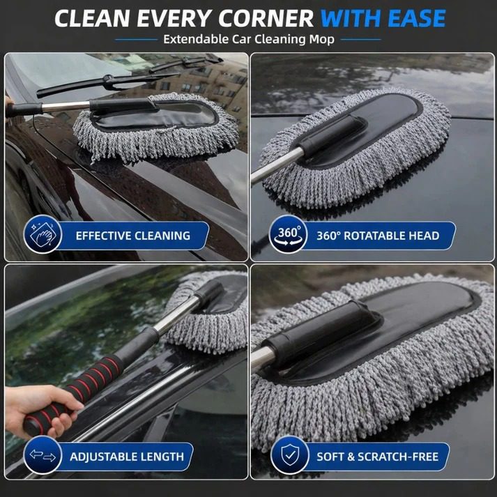Extendable Microfiber Car Duster – Scratch-Free Cleaning Large Dusting Head for Cars, SUVs & Home Use - Image 4