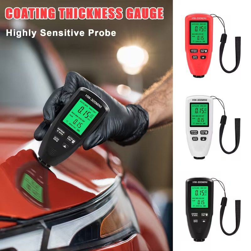 0-2000Um Car Paint Film Thickness Tester Coating Thickness Gauge Fe And Nfe Probe Metal Plating Width Measuring HW-300PRO
